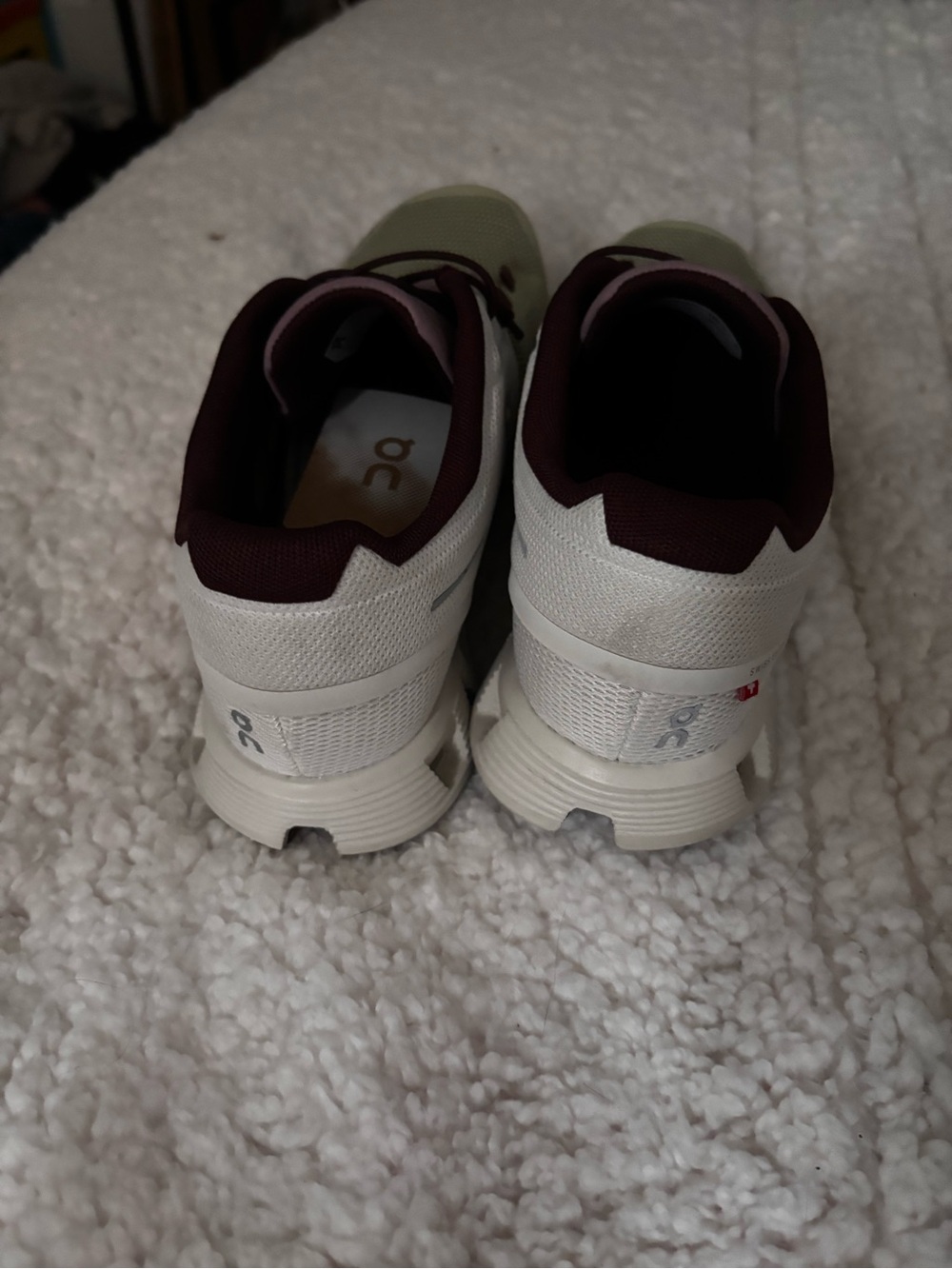 On Running Women's Sage Green and Plum Athletic Running Shoes - Picture 4 of 7